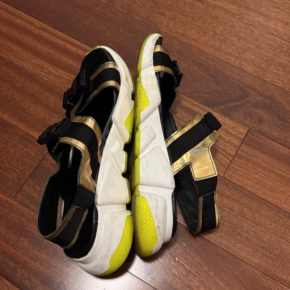 NILA & NILA Athleisure Gold & Neon green Sandals - 8.5 Made In Italy - Picture 8 of 11